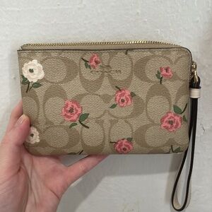 Coach wristlet genuine leather floral
